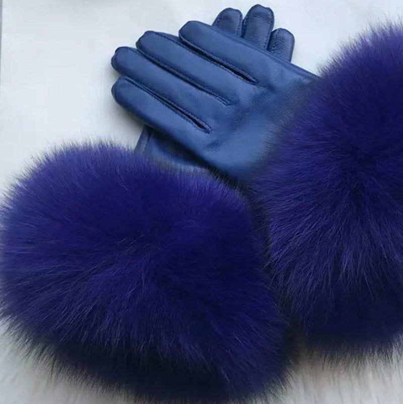 Queens Leather & Fur Gloves