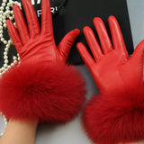 Queens Leather & Fur Gloves