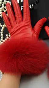 Queens Leather & Fur Gloves