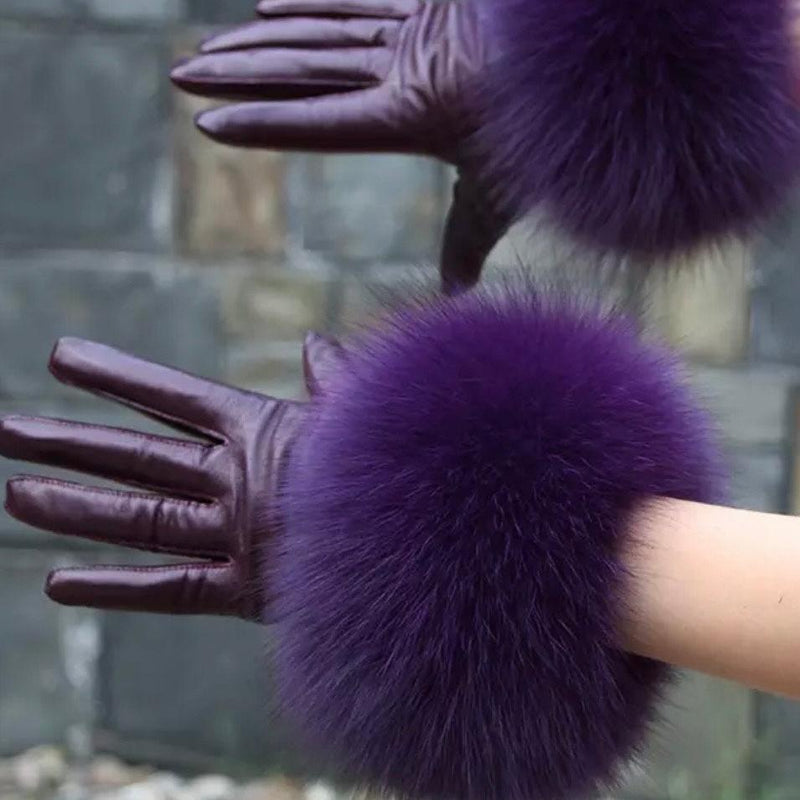 Queens Leather & Fur Gloves